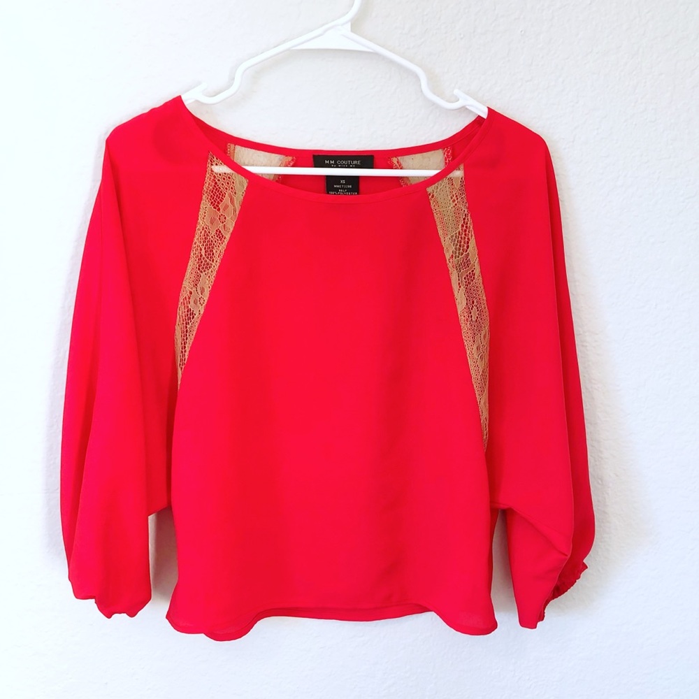 ✨MM Couture by Miss Me Chiffon Cropped Blouse